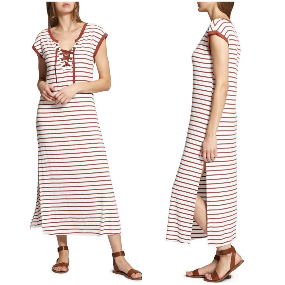 Sanctuary Stripe Rivera Stripe Midi Dress Sz Small